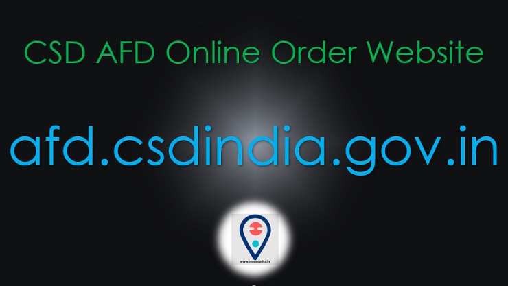 CSD AFD Online Order Website afd.csdindia.gov.in