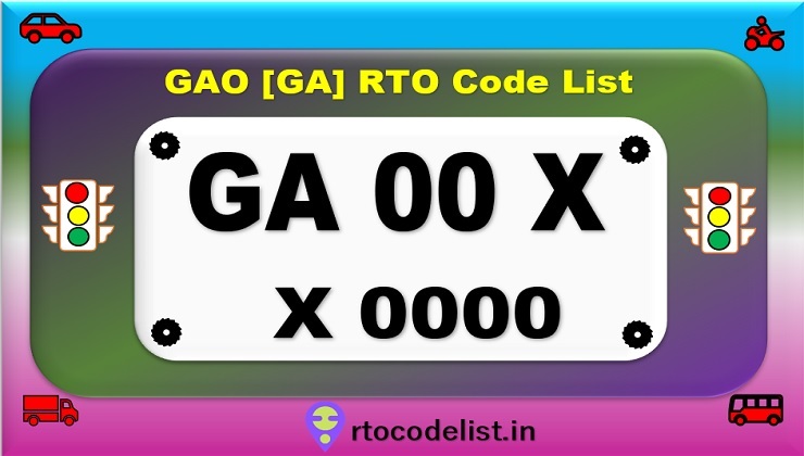 Goa Number Plate Code List