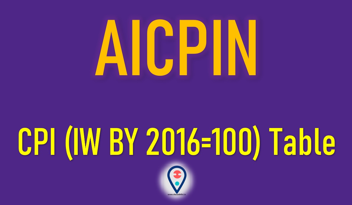 AICPIN Table PDF Download - RTO Code List