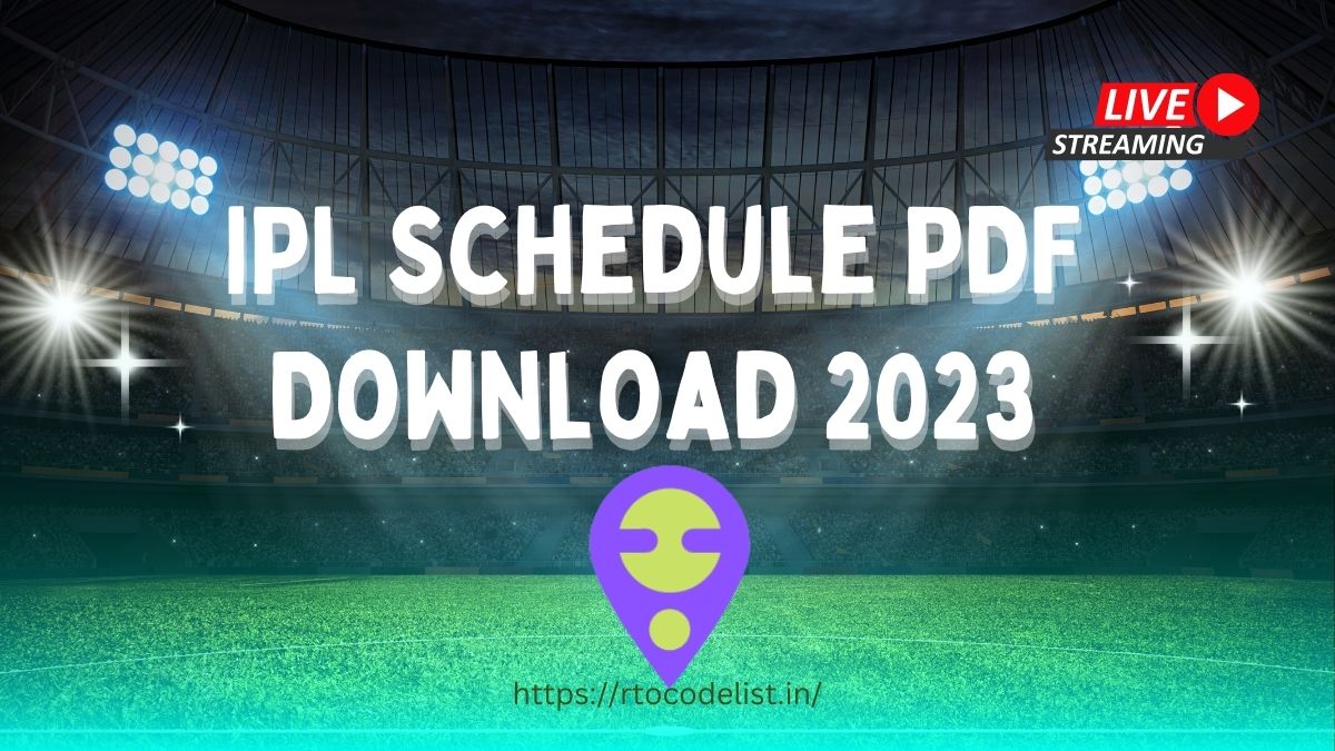 IPL Match Schedule Date PDF Download 2023