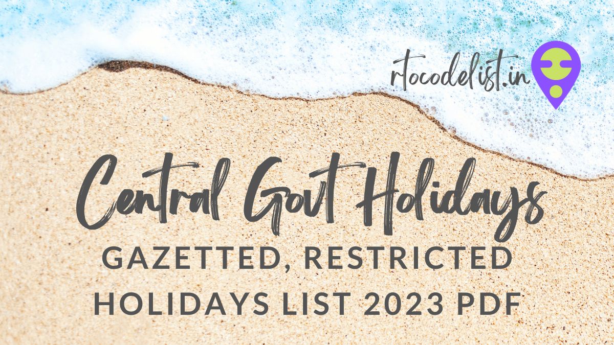 Gazetted and Restricted Holiday List 2023 for Central Govt Employees PDF