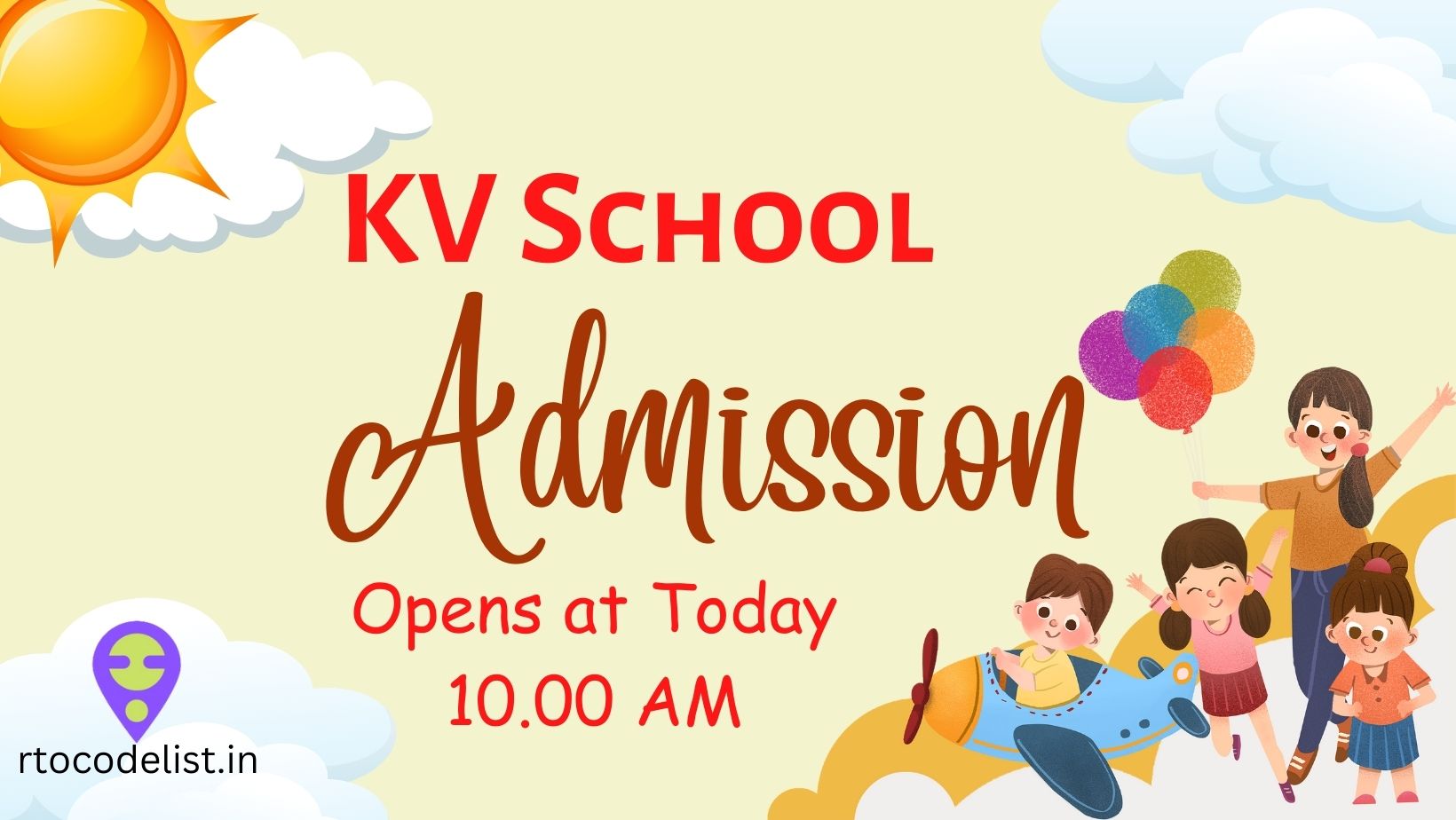KV School Class 1 Online Admission Open Today at 10 AM